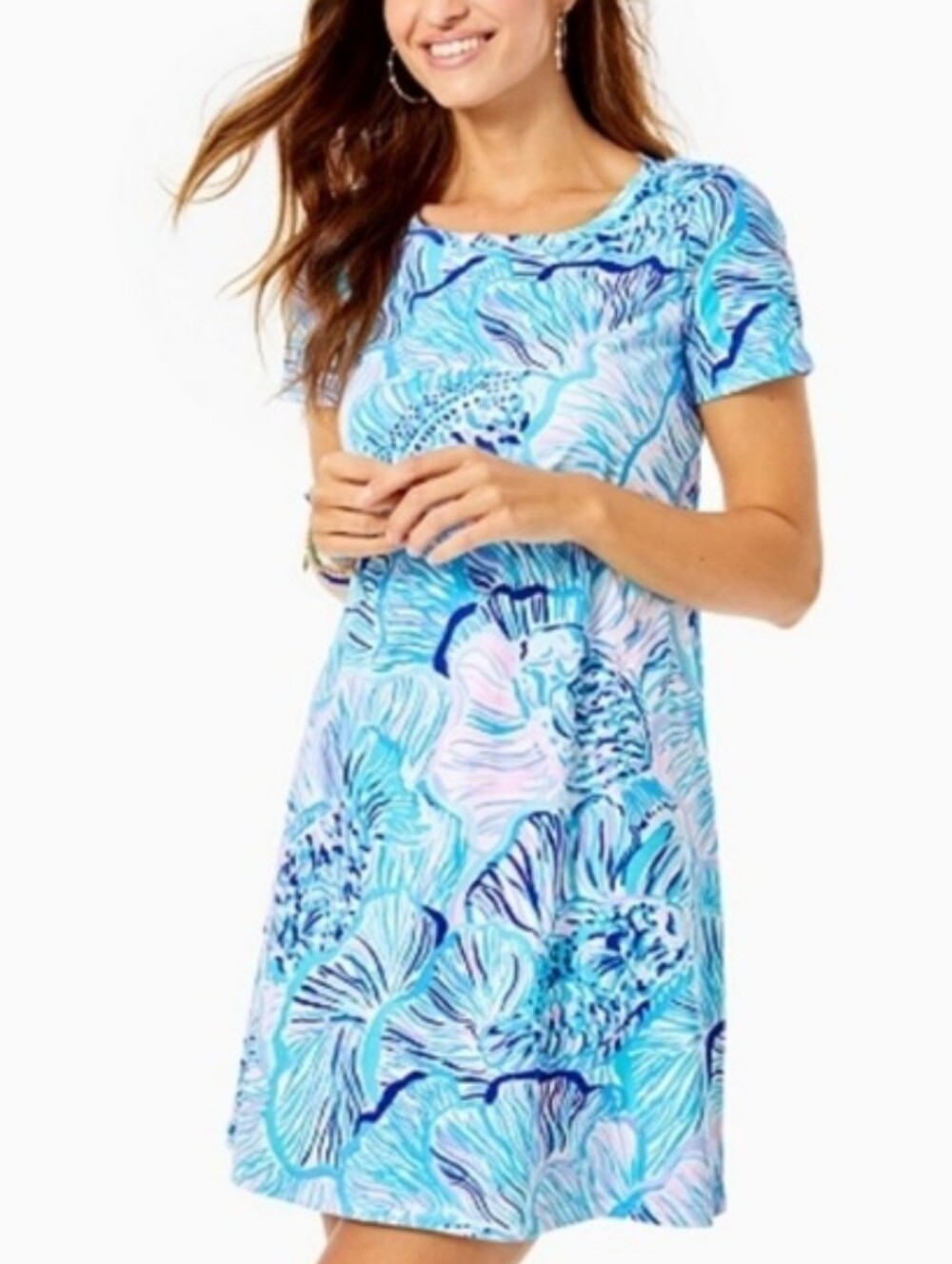 Lilly Pulitzer Cody T Shirt Dress- Bermuda Blue Fishful Thinking